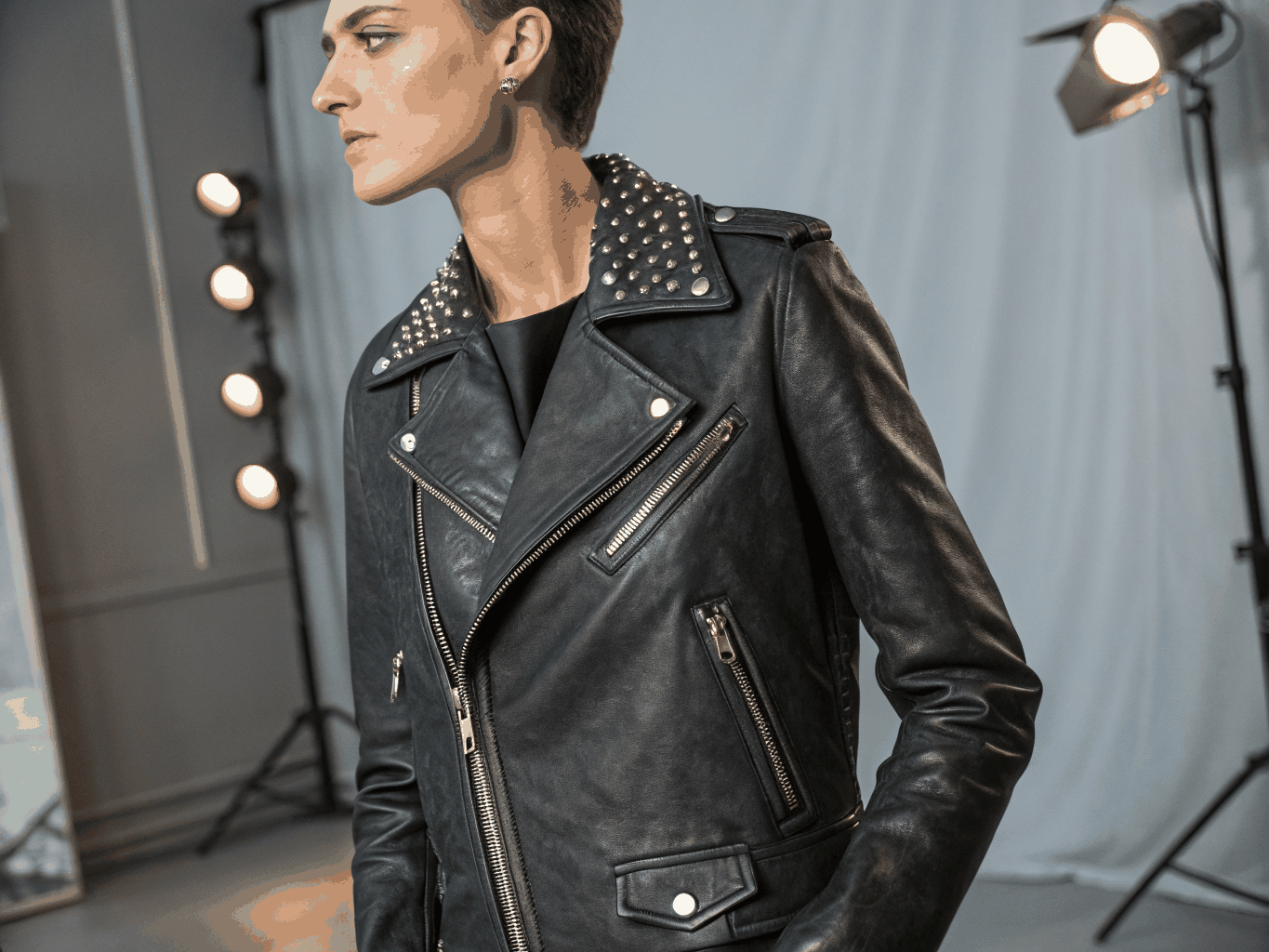 Confident model in studio